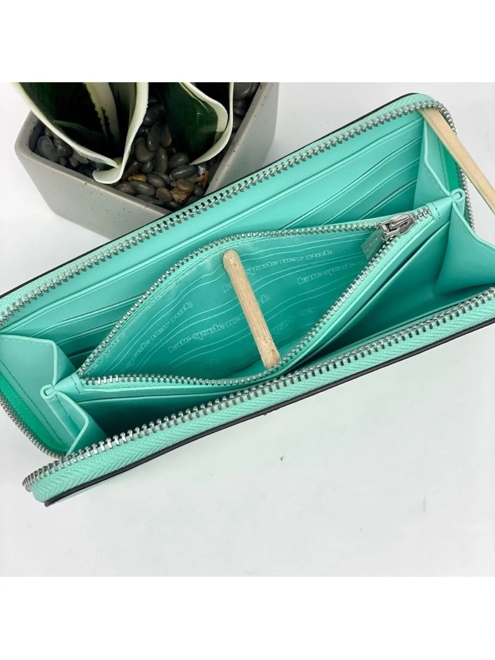 Kate Spade Morgan Ombre Zip Continental Wallet Mint Liqueur Green NWT